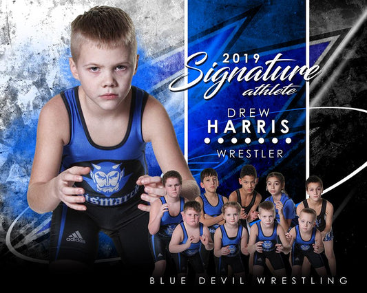 Wrestling - v.1 - Signature Player - H T&I Poster/Banner-Photoshop Template - Photo Solutions