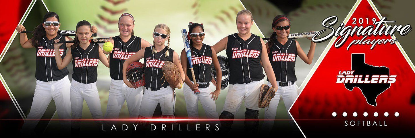 Softball - v.2 - Signature Player - Team Panoramic-Photoshop Template - Photo Solutions