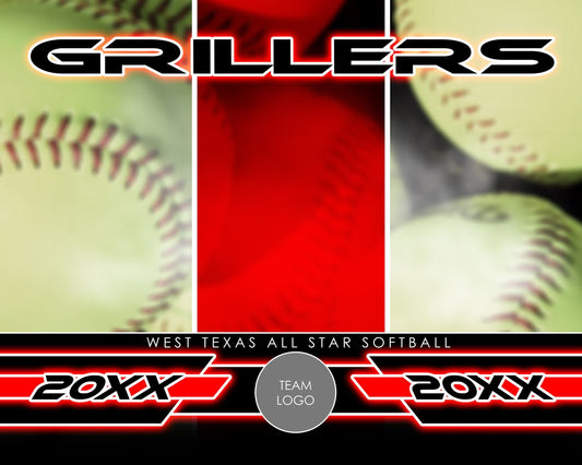 Softball - Signature Series v.1 - Xtreme Team Photoshop Template-Photoshop Template - Photo Solutions