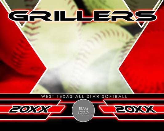 Softball - Signature Series v.2 - Xtreme Team Photoshop Template-Photoshop Template - Photo Solutions