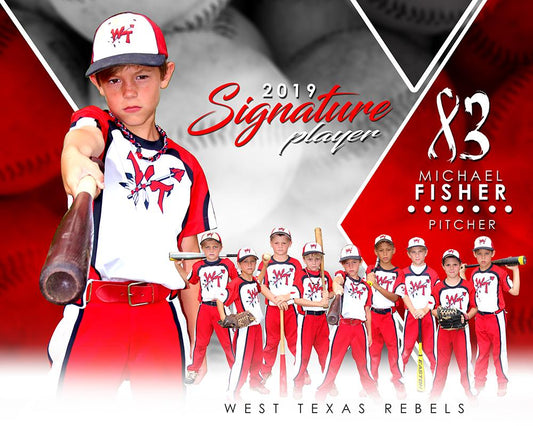 Baseball - v.2 - Signature Player - H T&I Poster/Banner-Photoshop Template - Photo Solutions