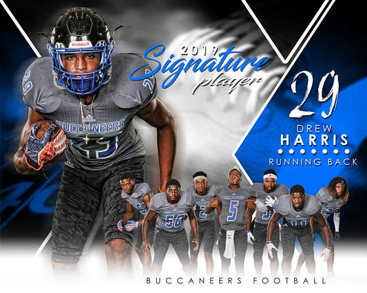 Football - v.2 - Signature Player - H T&I Poster/Banner-Photoshop Template - Photo Solutions