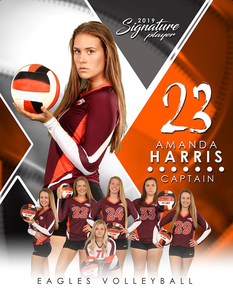 Volleyball - v.2 - Signature Player - V T&I Poster/Banner-Photoshop Template - Photo Solutions