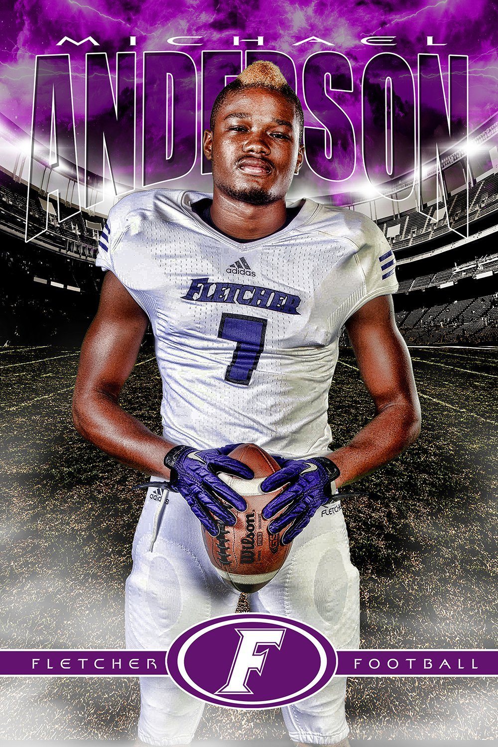Football Night Game - Signature Series - Player Banner & Poster Template V-Photoshop Template - Photo Solutions