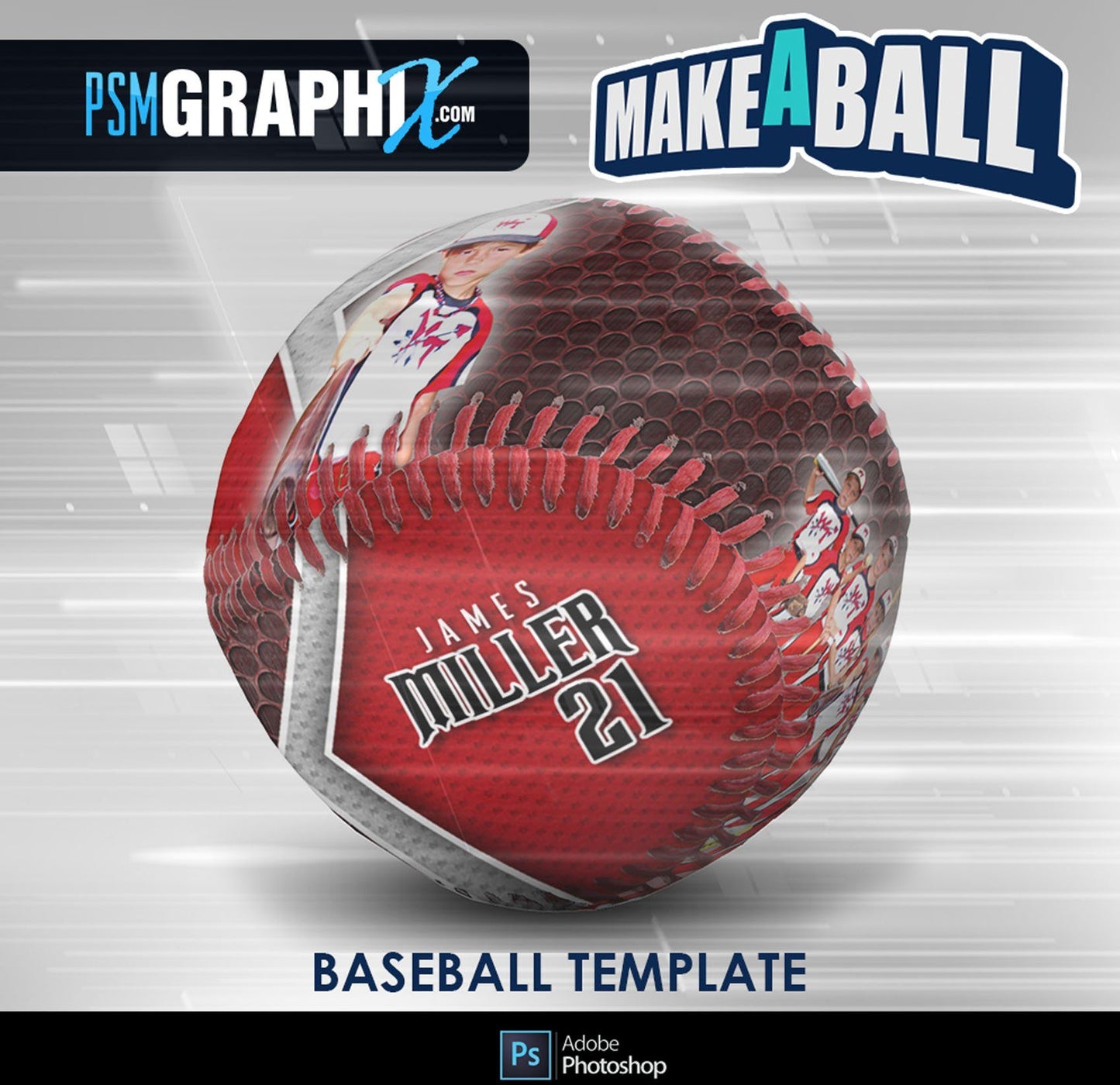 Smokescreen - V.1 - Baseball - Make-A-Ball Photoshop Template-Photoshop Template - PSMGraphix