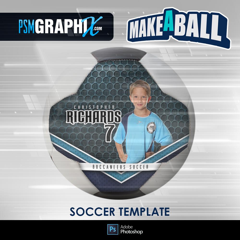 SmokeScreen - V.1 - Soccer Ball (Full Size) - Make-A-Ball Photoshop Template-Photoshop Template - PSMGraphix