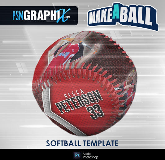 Smokescreen - V.1 - Softball - Make-A-Ball Photoshop Template-Photoshop Template - PSMGraphix