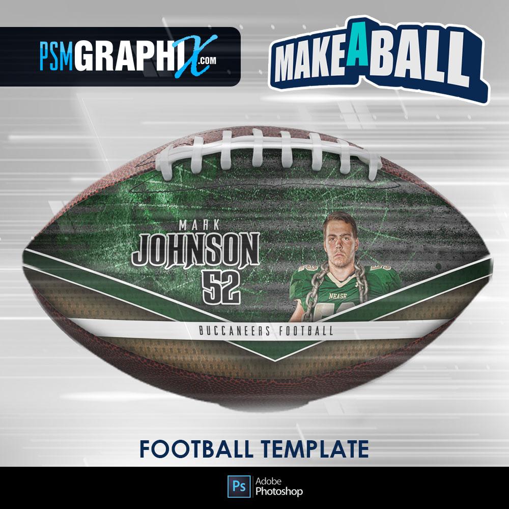 Steel Plate - V.1 - Football (Full Size) - Make-A-Ball Photoshop Template-Photoshop Template - PSMGraphix