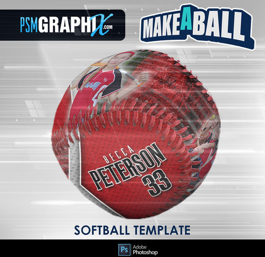 Steel Plate - V.1 - Softball - Make-A-Ball Photoshop Template-Photoshop Template - PSMGraphix