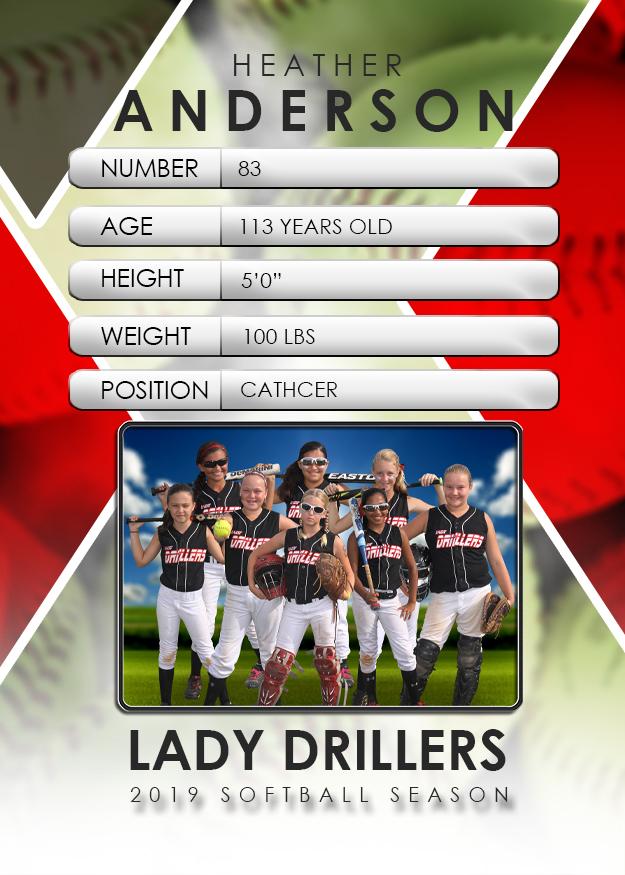 Signature Player - Softball - V2 - Drop-In Trading Card Template-Photoshop Template - Photo Solutions