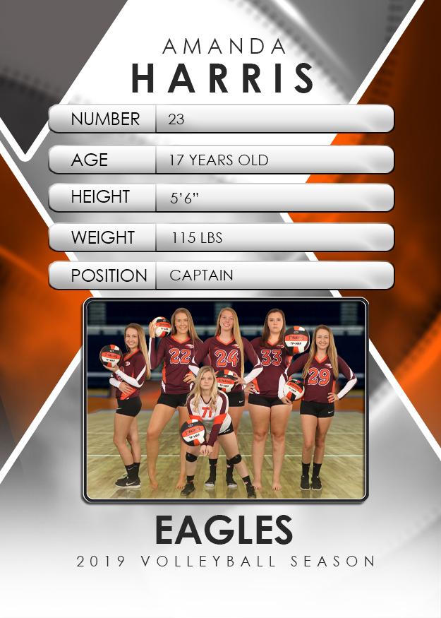 Signature Player - Volleyball - V2 - Drop-In Trading Card Template-Photoshop Template - Photo Solutions