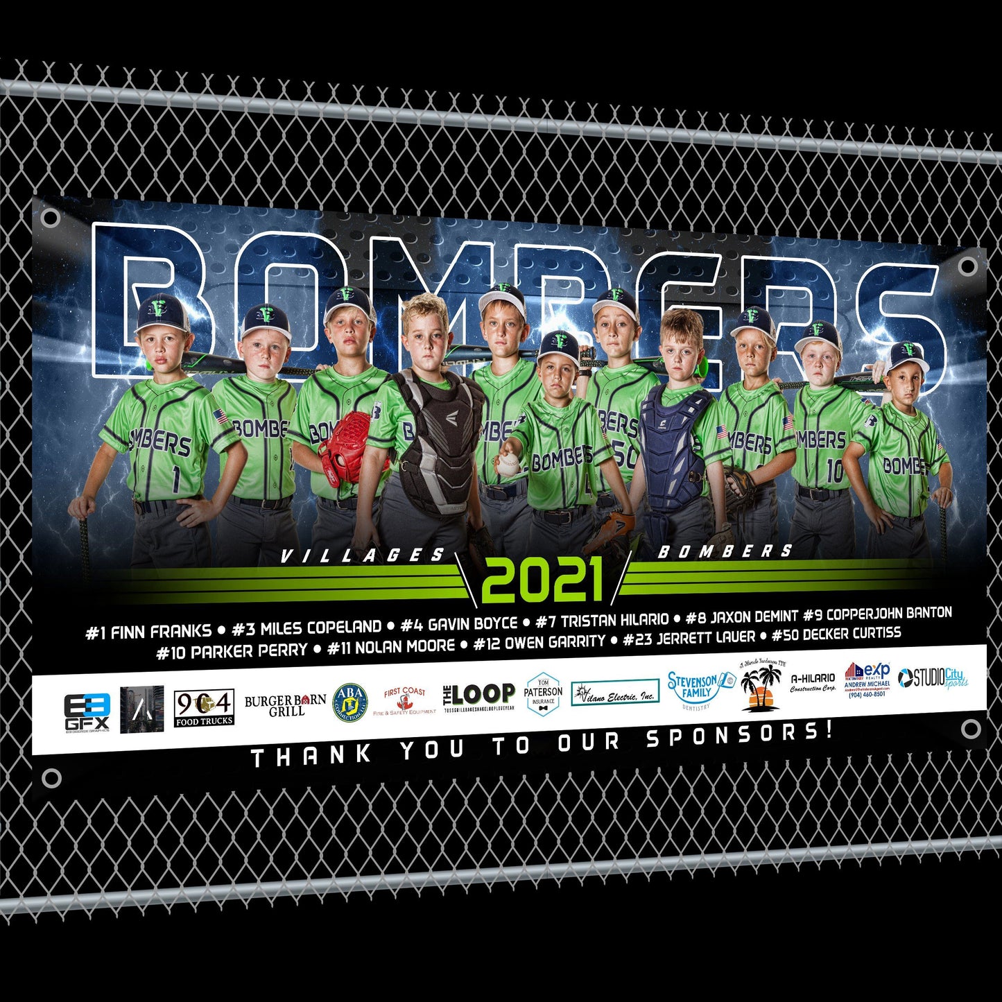 Bomber - Cinema Series - 4'x8' Team Field Banner-Photoshop Template - PSMGraphix
