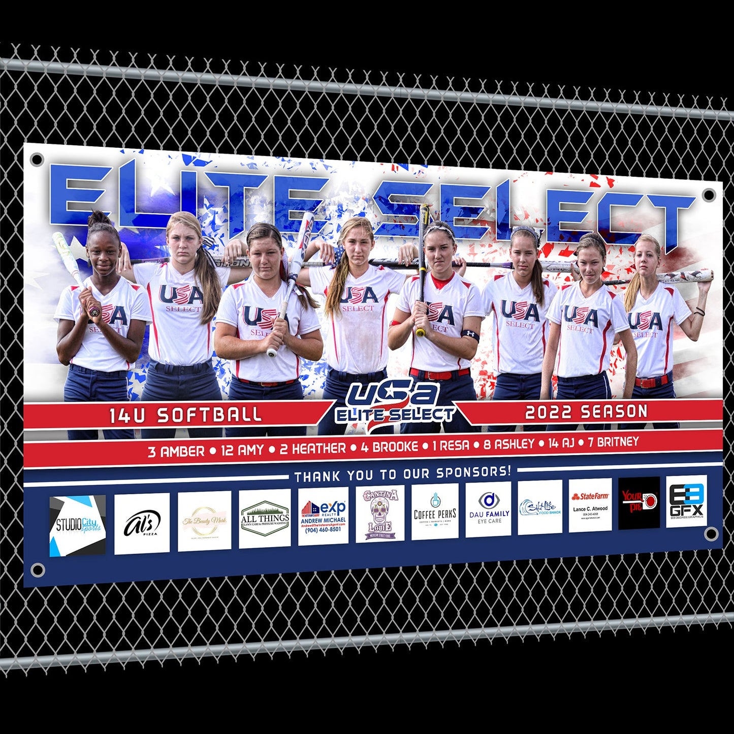 Patriot - Cinema Series - 4'x8' Team Field Banner-Photoshop Template - PSMGraphix