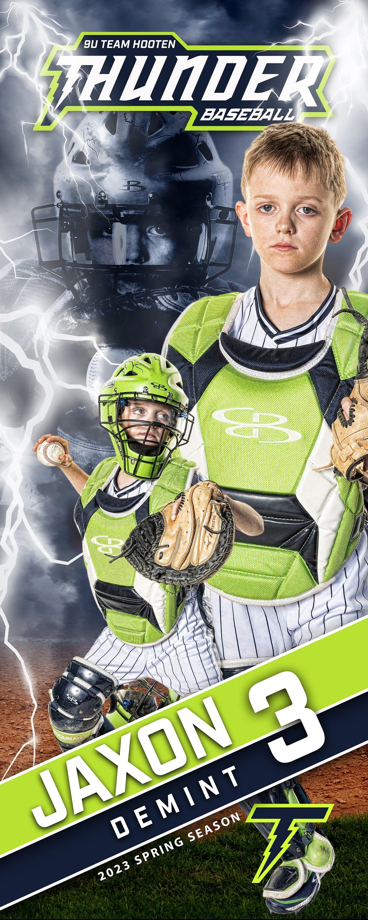 Thunder - Phoenix Series - Wall/Locker Banner & Poster Template-Photoshop Template - PSMGraphix