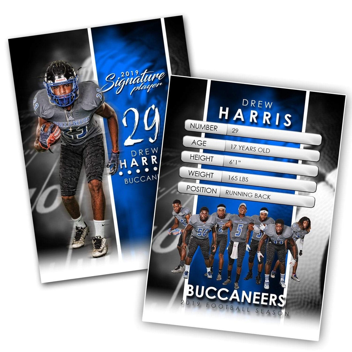 Signature Player - Football - V1 - Extraction Trading Card Template-Photoshop Template - Photo Solutions