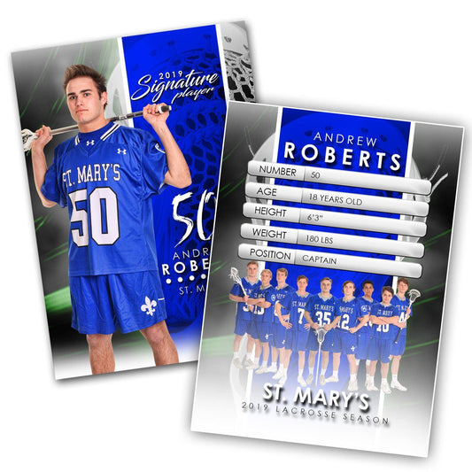 Signature Player - Lacrosse - V1 - Extraction Trading Card Template-Photoshop Template - Photo Solutions