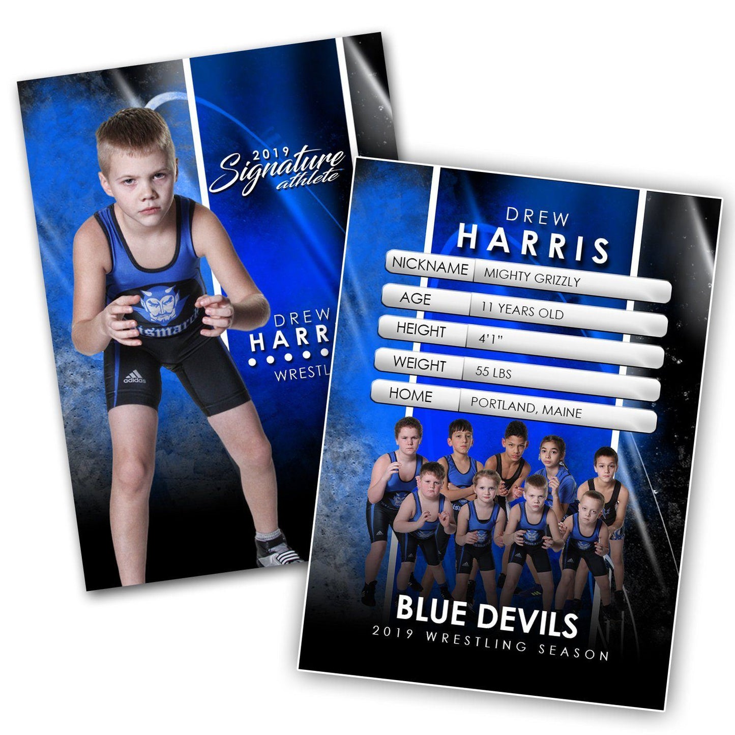 Signature Player - Wrestling - V1 - Extraction Trading Card Template-Photoshop Template - Photo Solutions