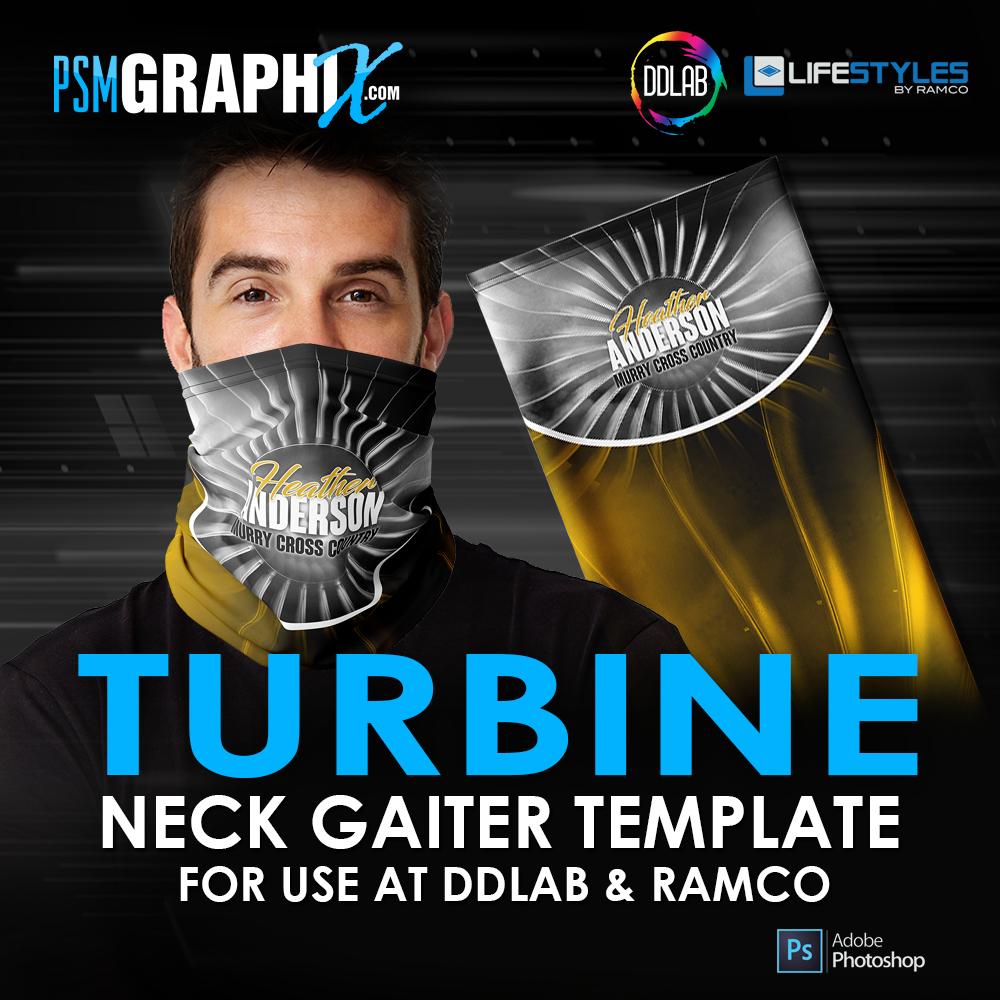 Turbine - Neck Gaiter Template - Ramco & DDlab Compatible-Photoshop Template - PSMGraphix