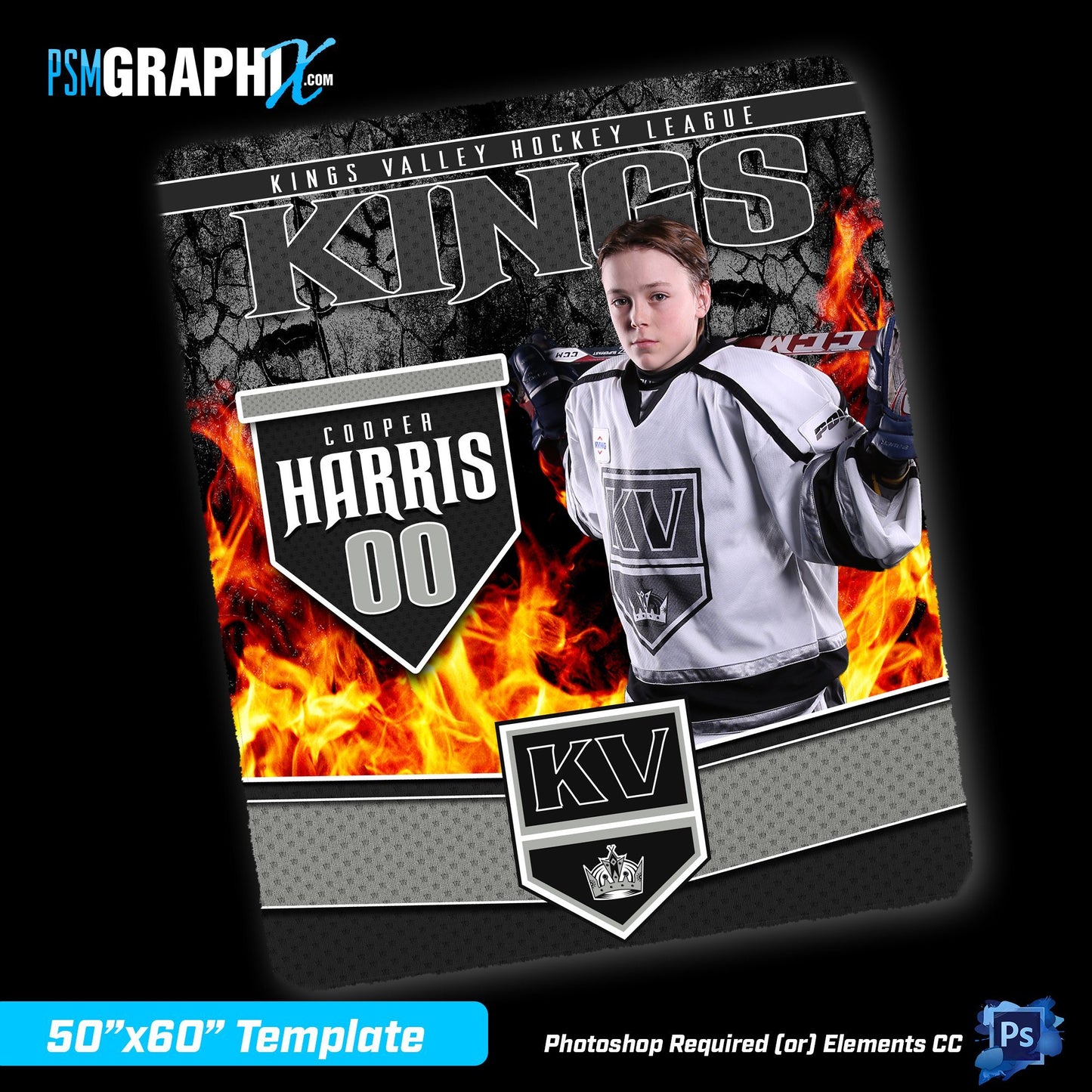 V2 - Blast - 50"x60" Blanket Template-Photoshop Template - PSMGraphix