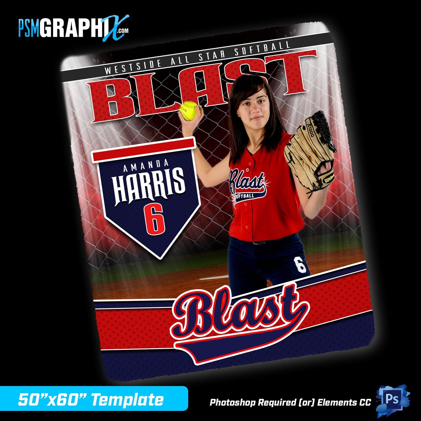 V2 - Diamond - 50"x60" Blanket Template-Photoshop Template - PSMGraphix
