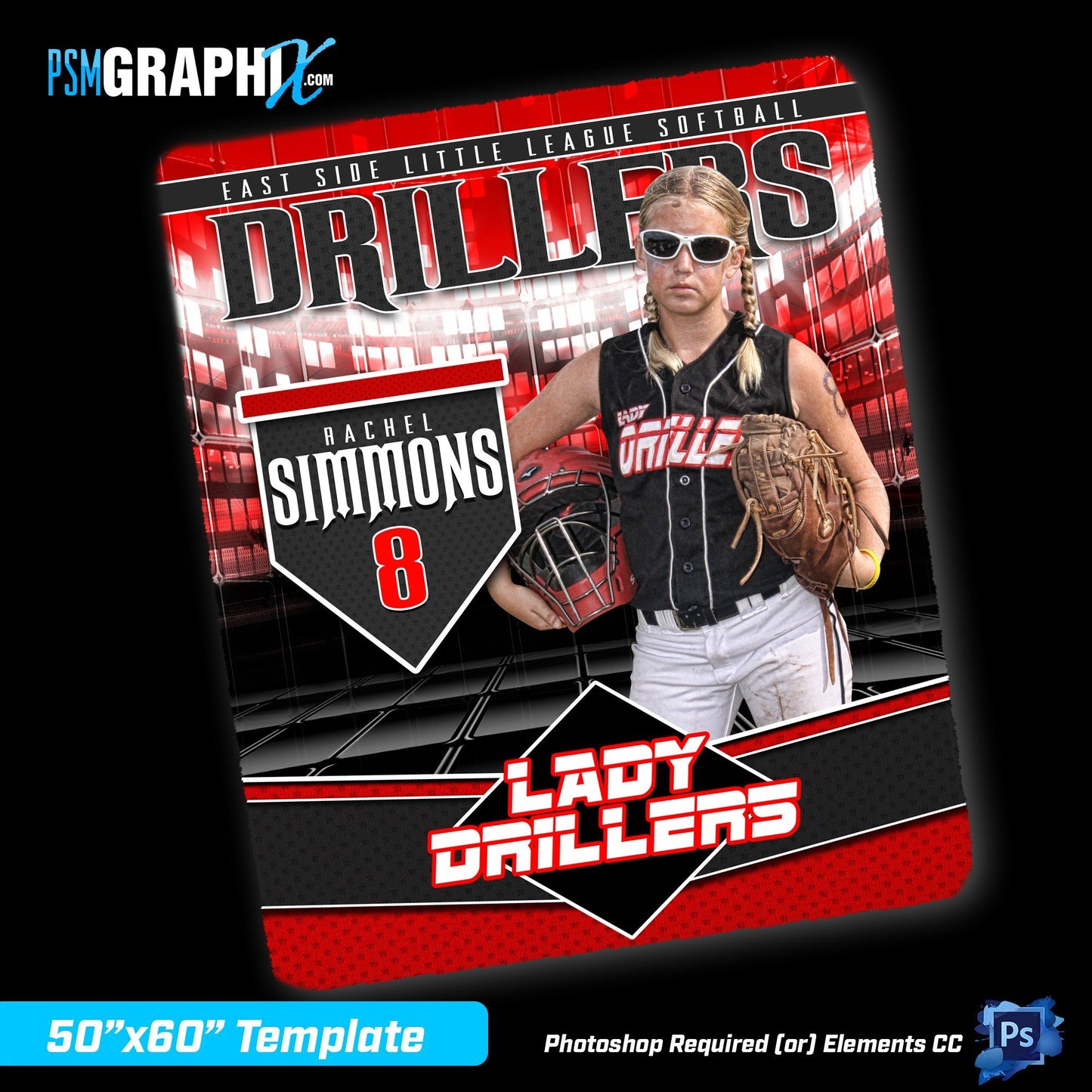 V2 - Equalizer - 50"x60" Blanket Template-Photoshop Template - PSMGraphix