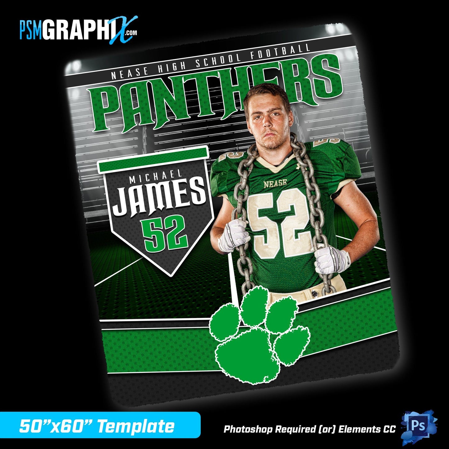 V2 - Friday Lights - 50"x60" Blanket Template-Photoshop Template - PSMGraphix