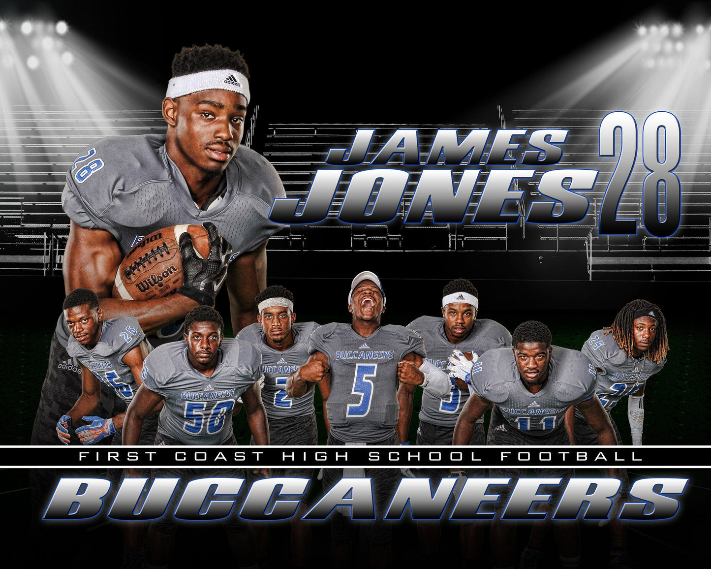 Friday Lights - V2- H T&I Memory Mate Poster/Banner-Photoshop Template - Photo Solutions