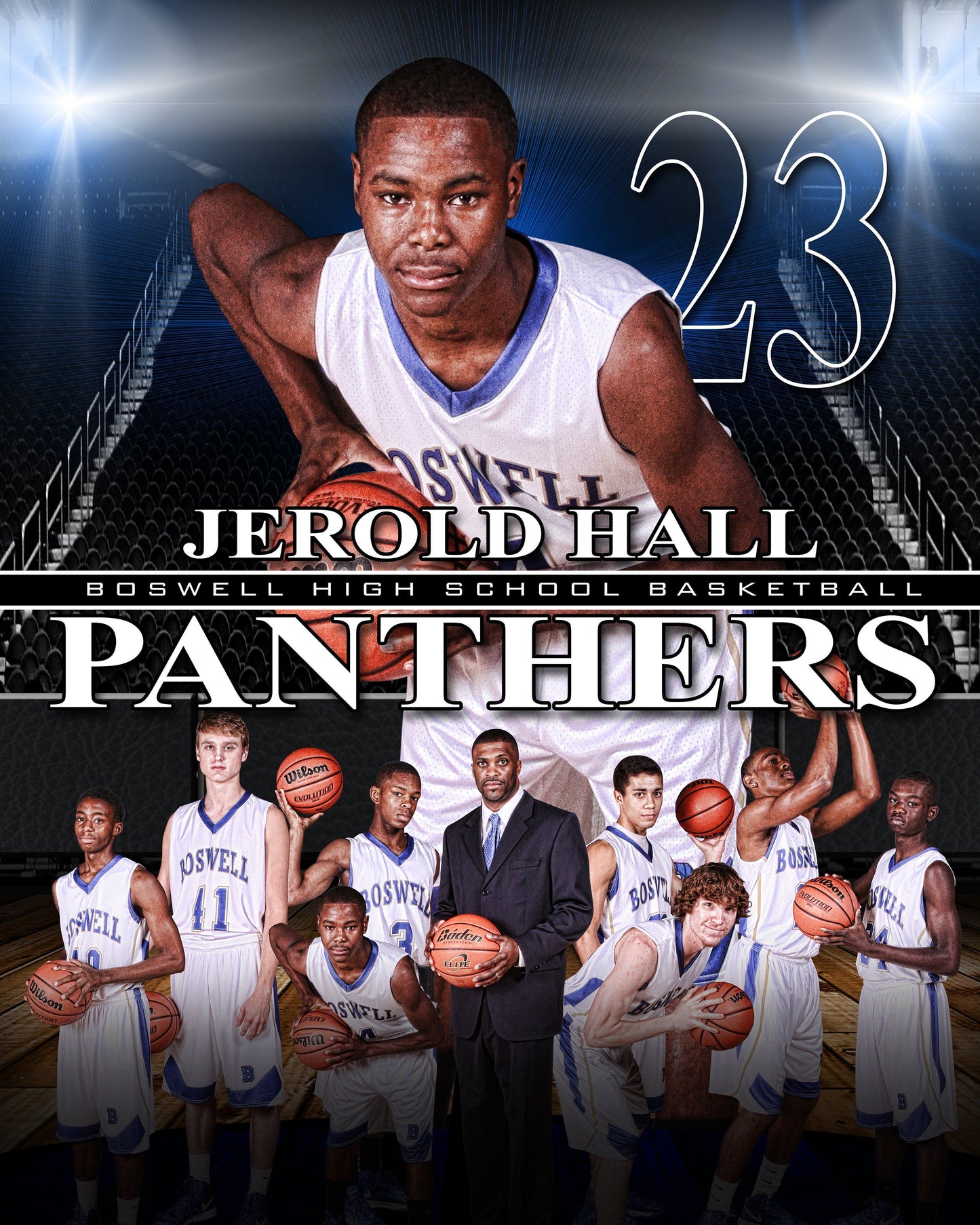 Full Court - V2- V T&I Memory Mate Poster/Banner-Photoshop Template - Photo Solutions