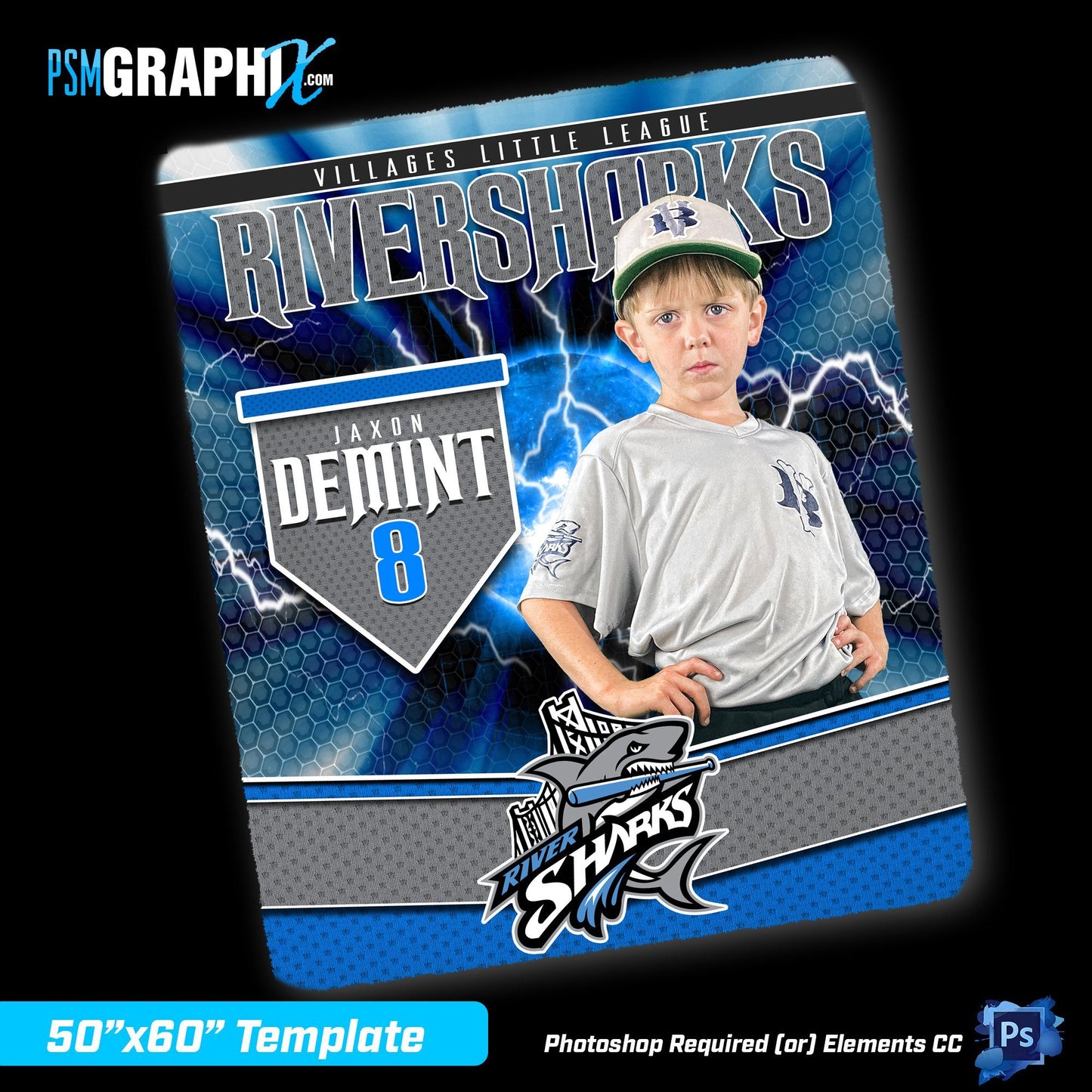 V2 - Hazardous - 50"x60" Blanket Template-Photoshop Template - PSMGraphix