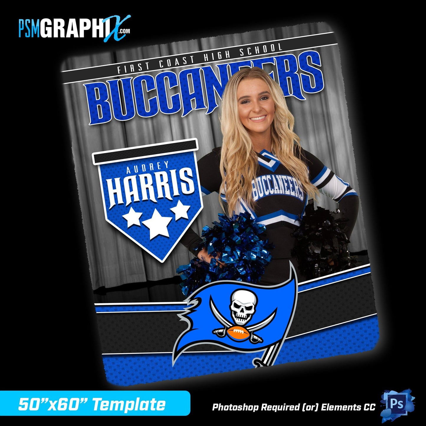 V2 - Star Stage - 50"x60" Blanket Template-Photoshop Template - PSMGraphix