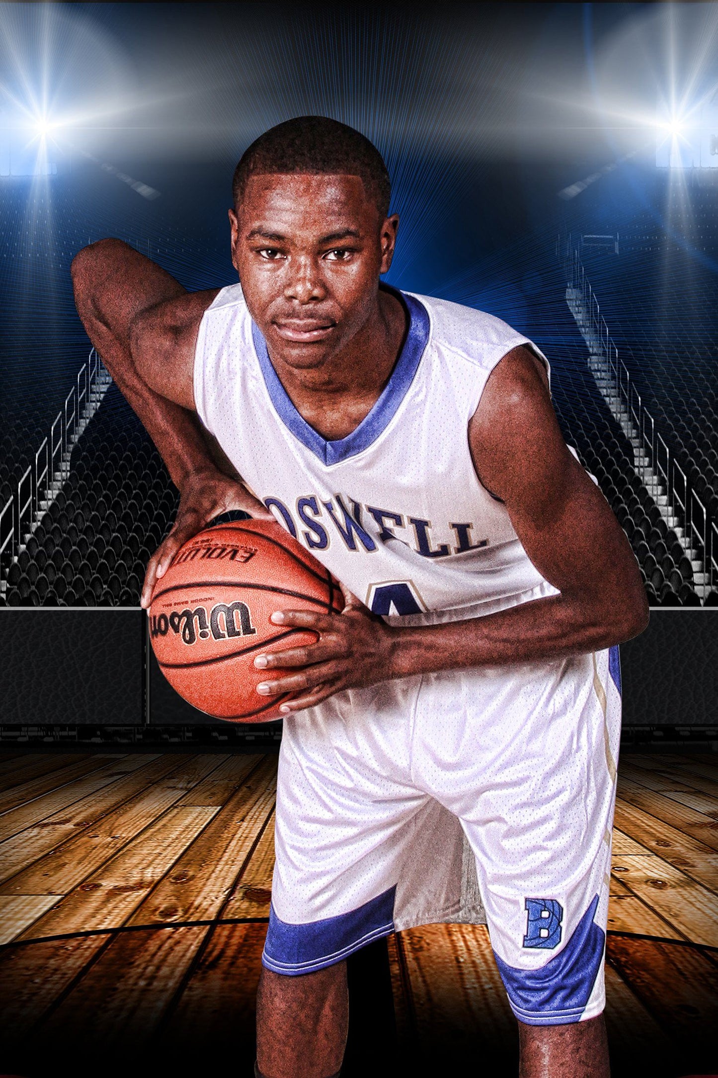 Full Court - V2 - Green Screen & HiLite Background Template-Photoshop Template - Photo Solutions