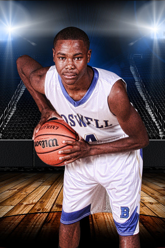 Full Court - V2 - Green Screen & HiLite Background Template-Photoshop Template - Photo Solutions