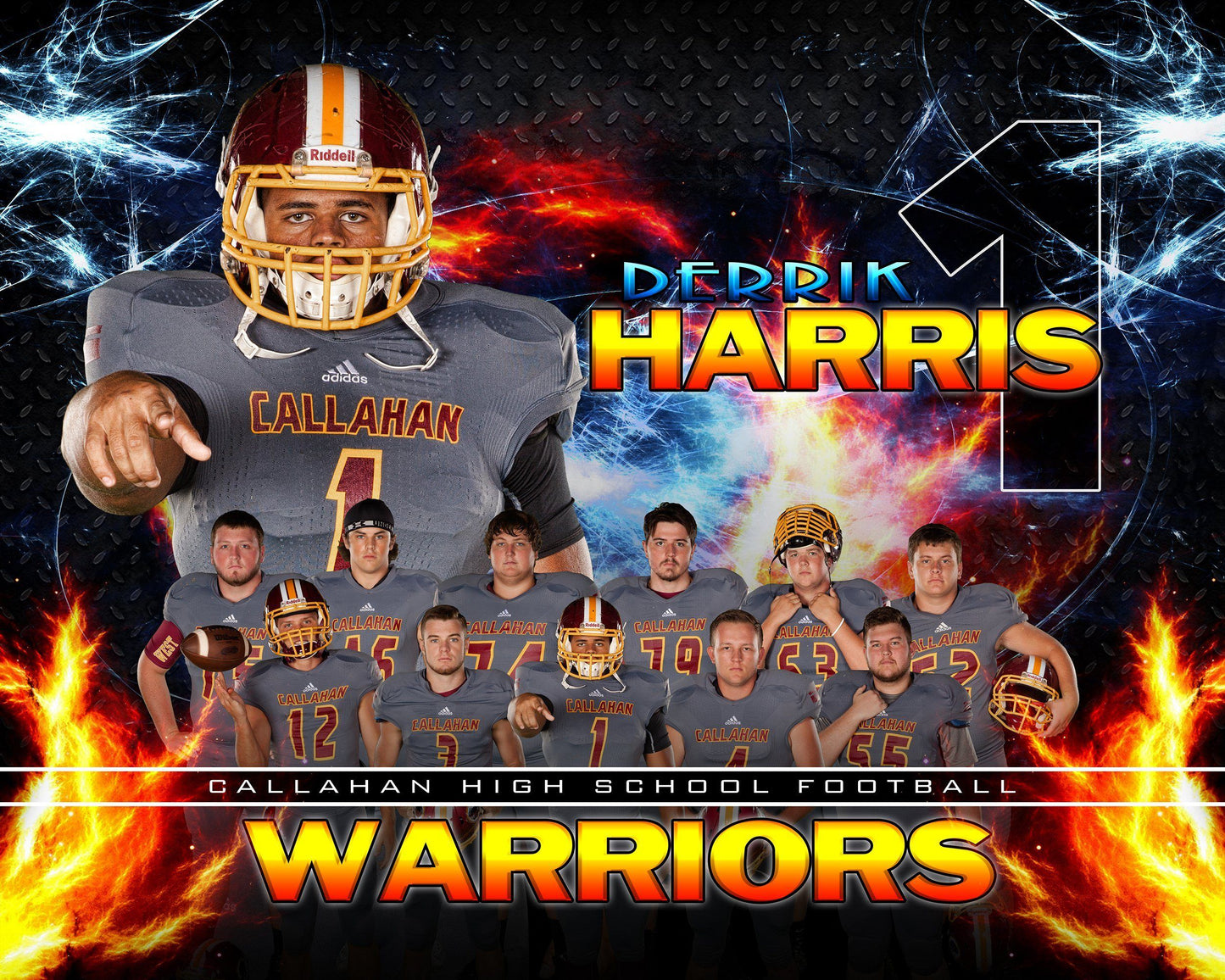 Fire & Ice - V3 - H T&I Memory Mate Poster/Banner-Photoshop Template - Photo Solutions