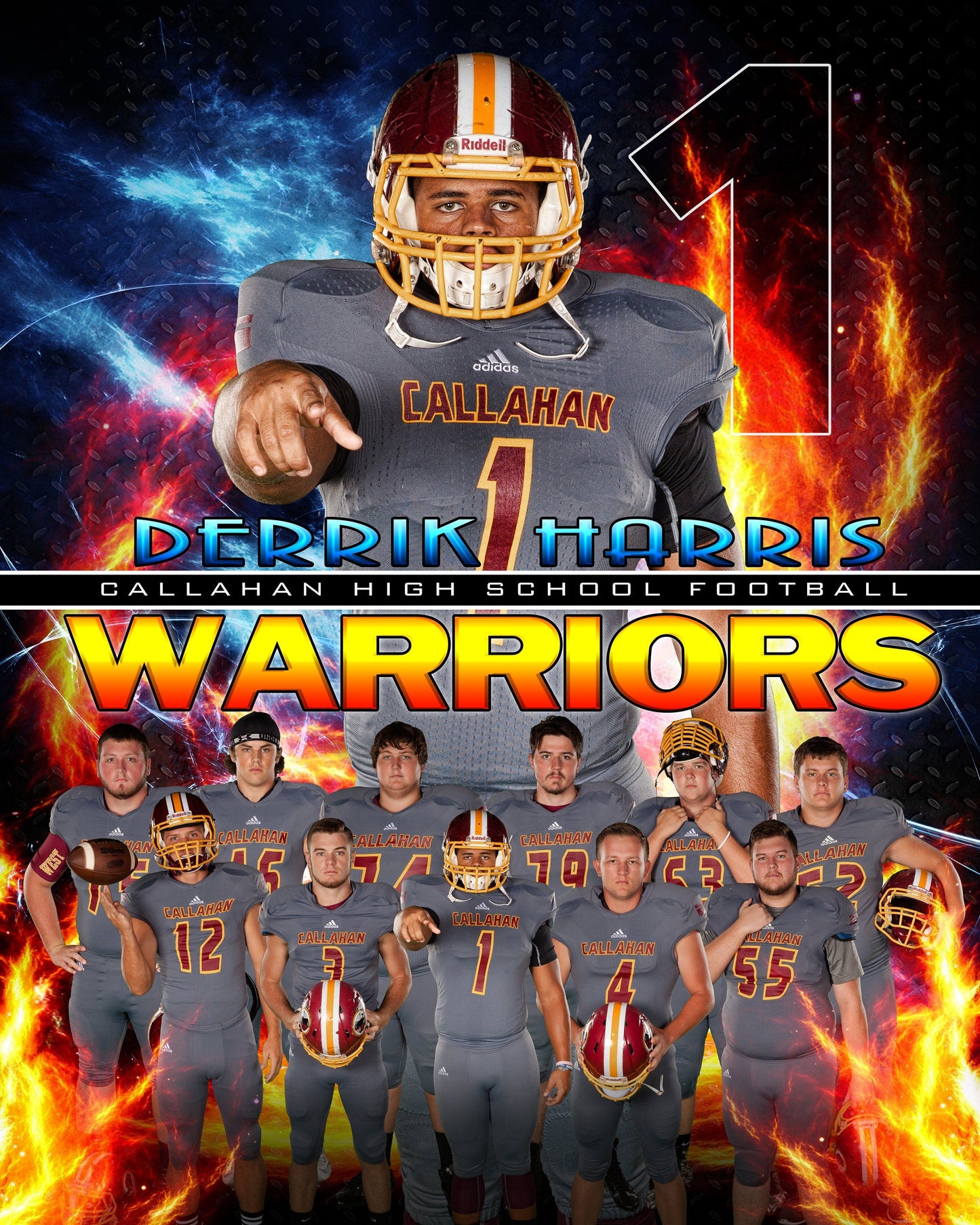 Fire & Ice - V3 - V T&I Memory Mate Poster/Banner-Photoshop Template - Photo Solutions