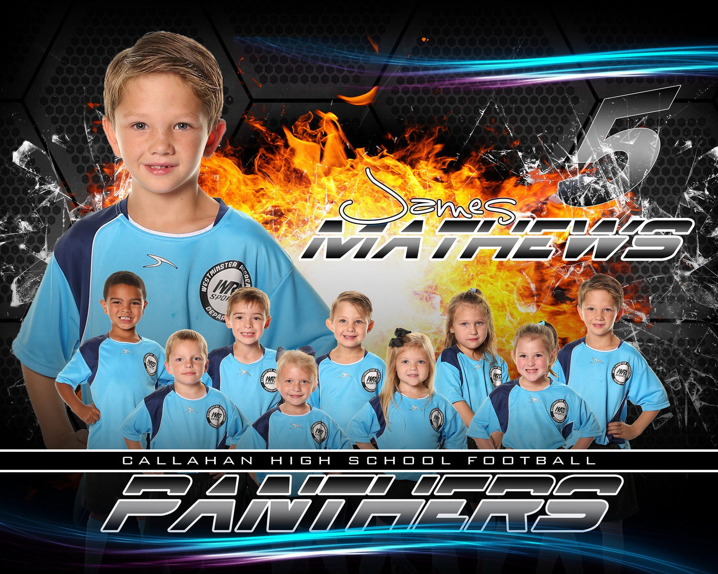 Grid Fire - V3 - H T&I Memory Mate Poster/Banner-Photoshop Template - Photo Solutions