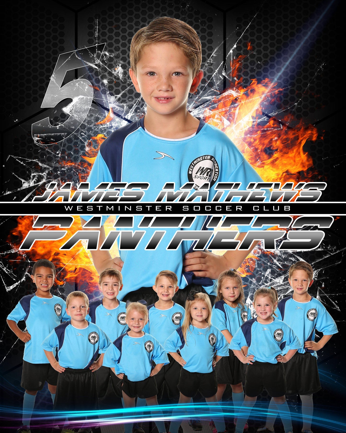 Grid Fire - V3 - V T&I Memory Mate Poster/Banner-Photoshop Template - Photo Solutions