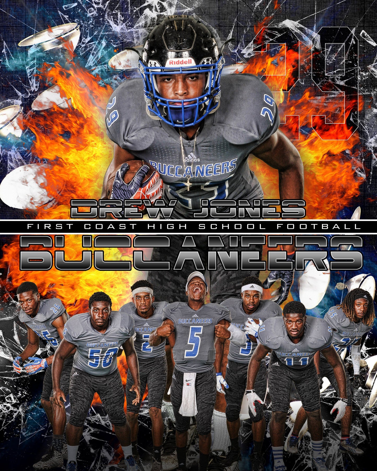Stadium Lights - V3 - V T&I Memory Mate Poster/Banner-Photoshop Template - Photo Solutions