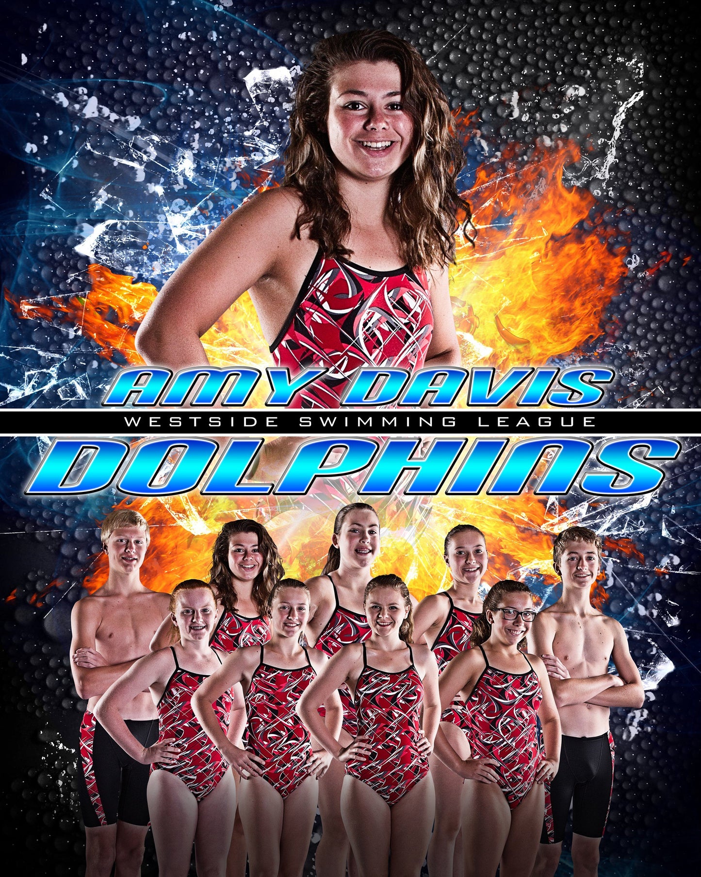 Swimming - V3 - V T&I Memory Mate Poster/Banner-Photoshop Template - Photo Solutions