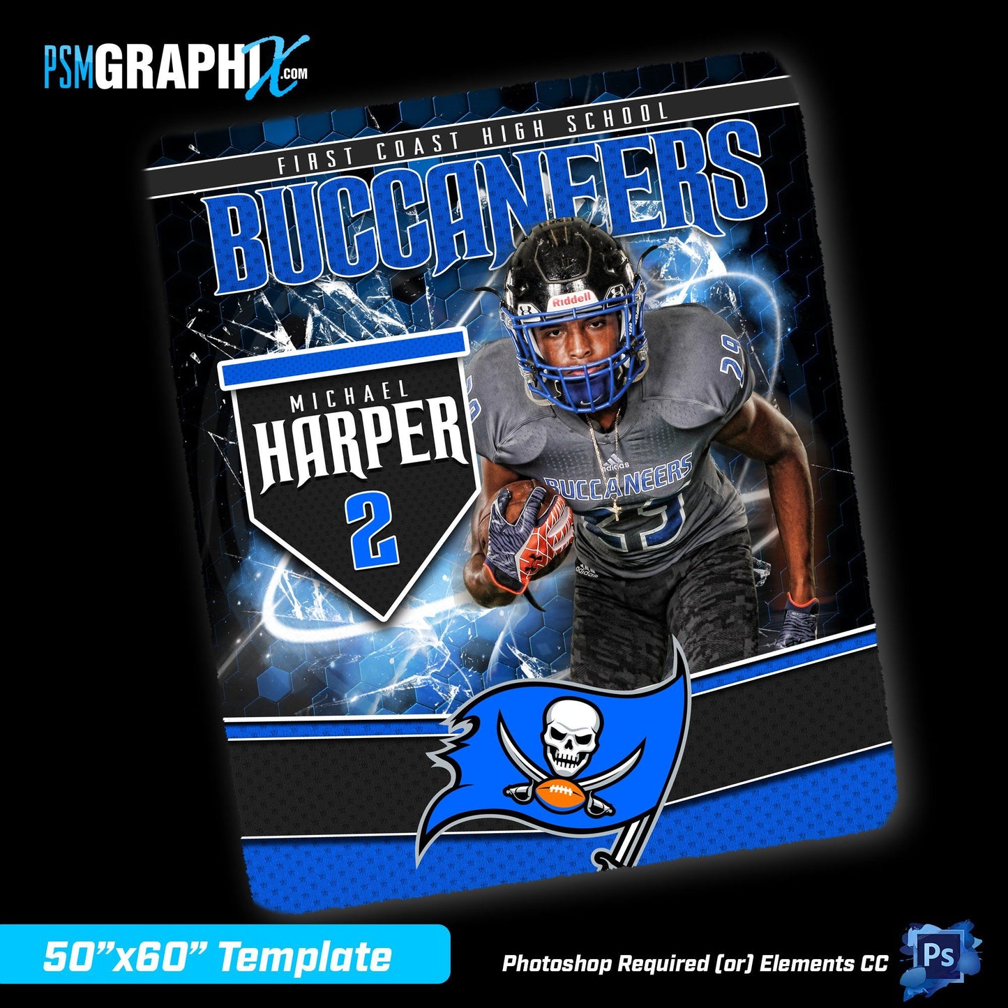 V3 - Honeycomb - 50"x60" Blanket Template-Photoshop Template - PSMGraphix