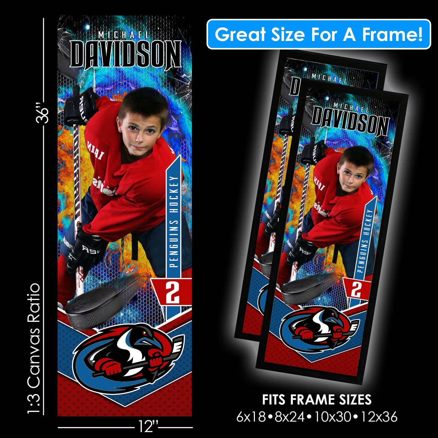 V3 - Ice - 1:3 Ratio Single Player Poster Template-Photoshop Template - PSMGraphix