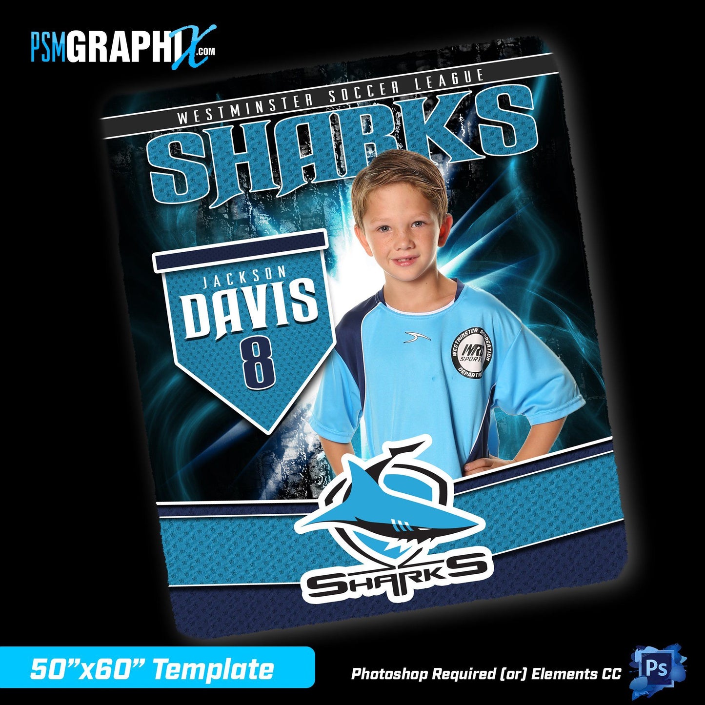 V3 - Light Rays - 50"x60" Blanket Template-Photoshop Template - PSMGraphix