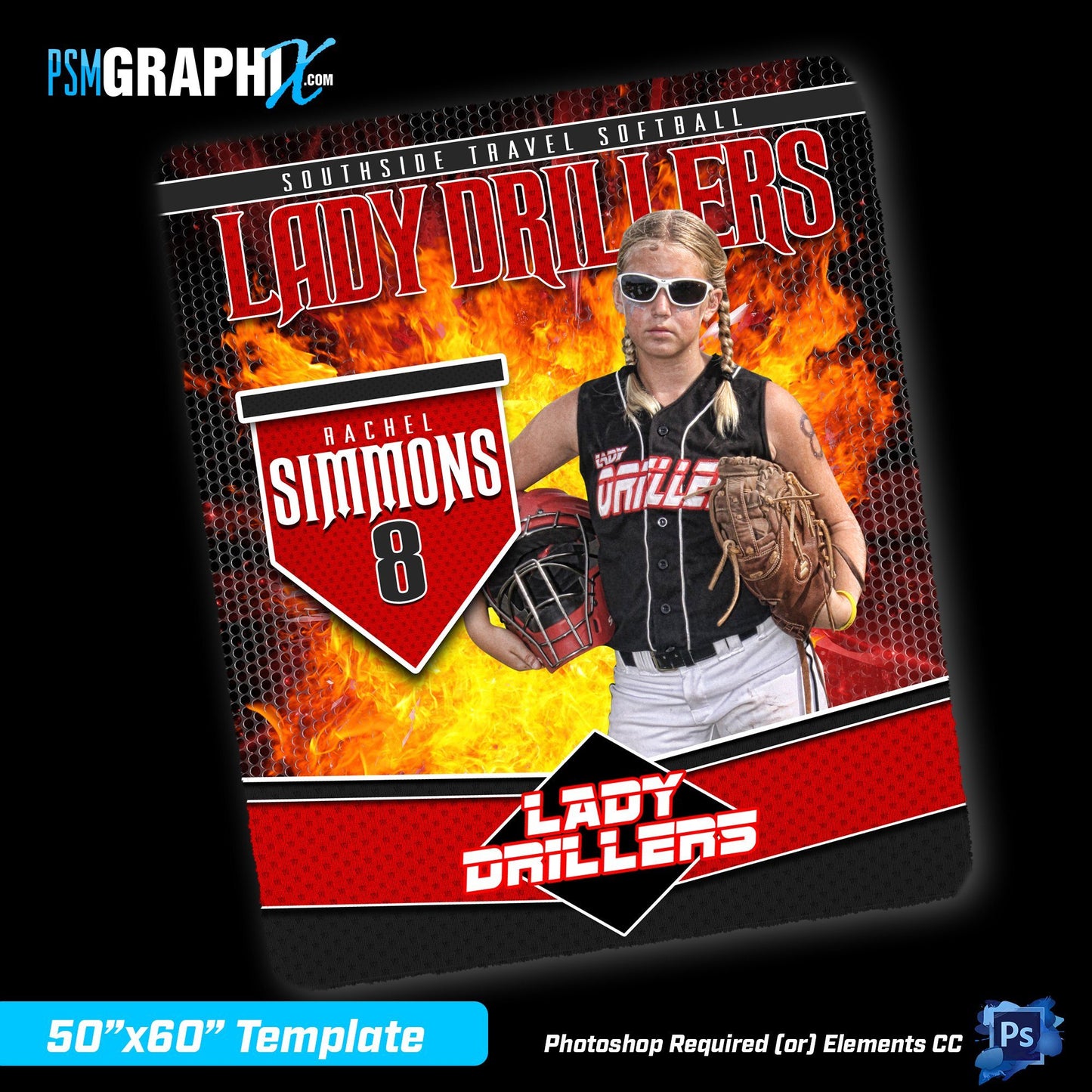 V3 - Mesh - 50"x60" Blanket Template-Photoshop Template - PSMGraphix