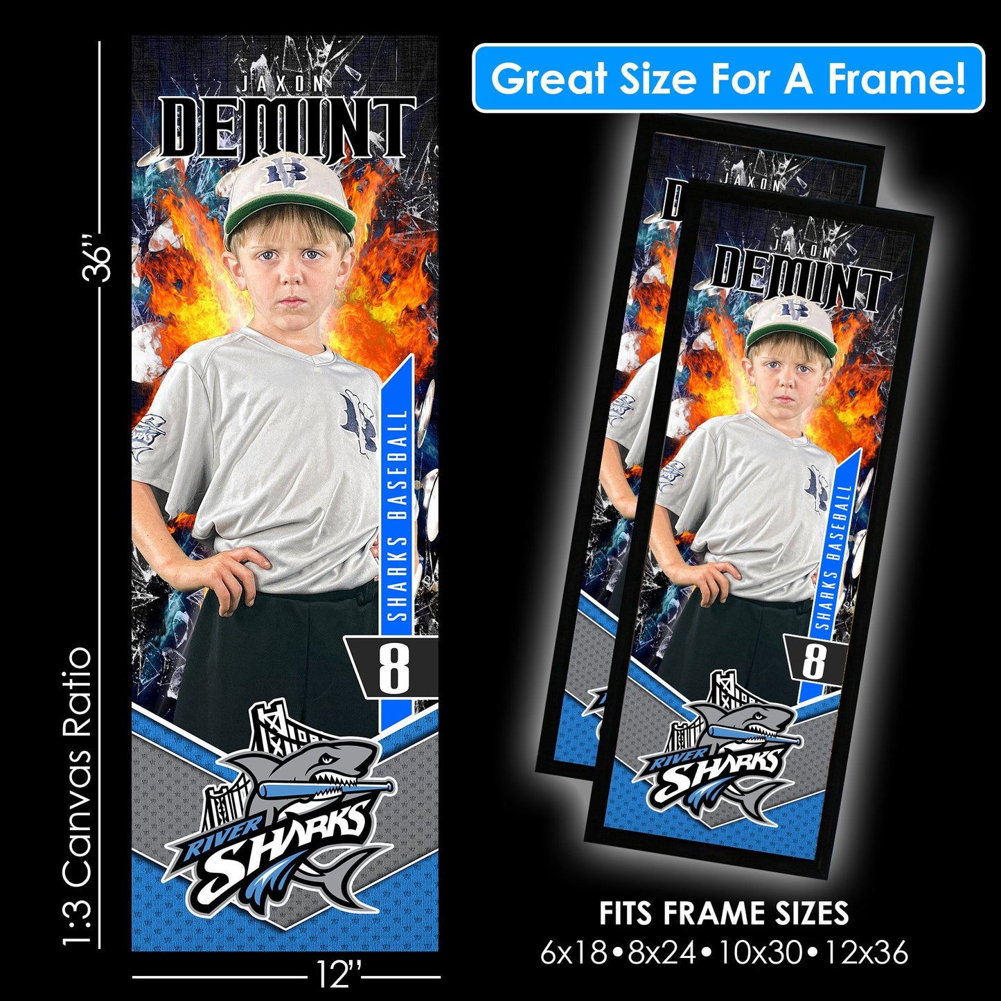V3 - Stadium Lights - 1:3 Ratio Single Player Poster Template-Photoshop Template - PSMGraphix
