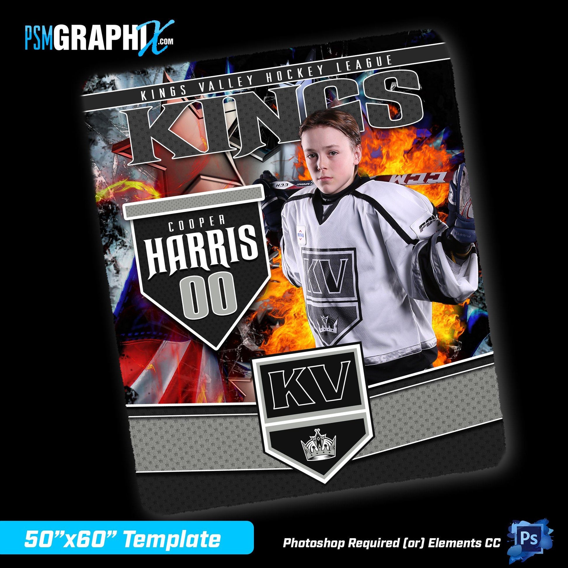 V3 - USA - 50"x60" Blanket Template-Photoshop Template - PSMGraphix