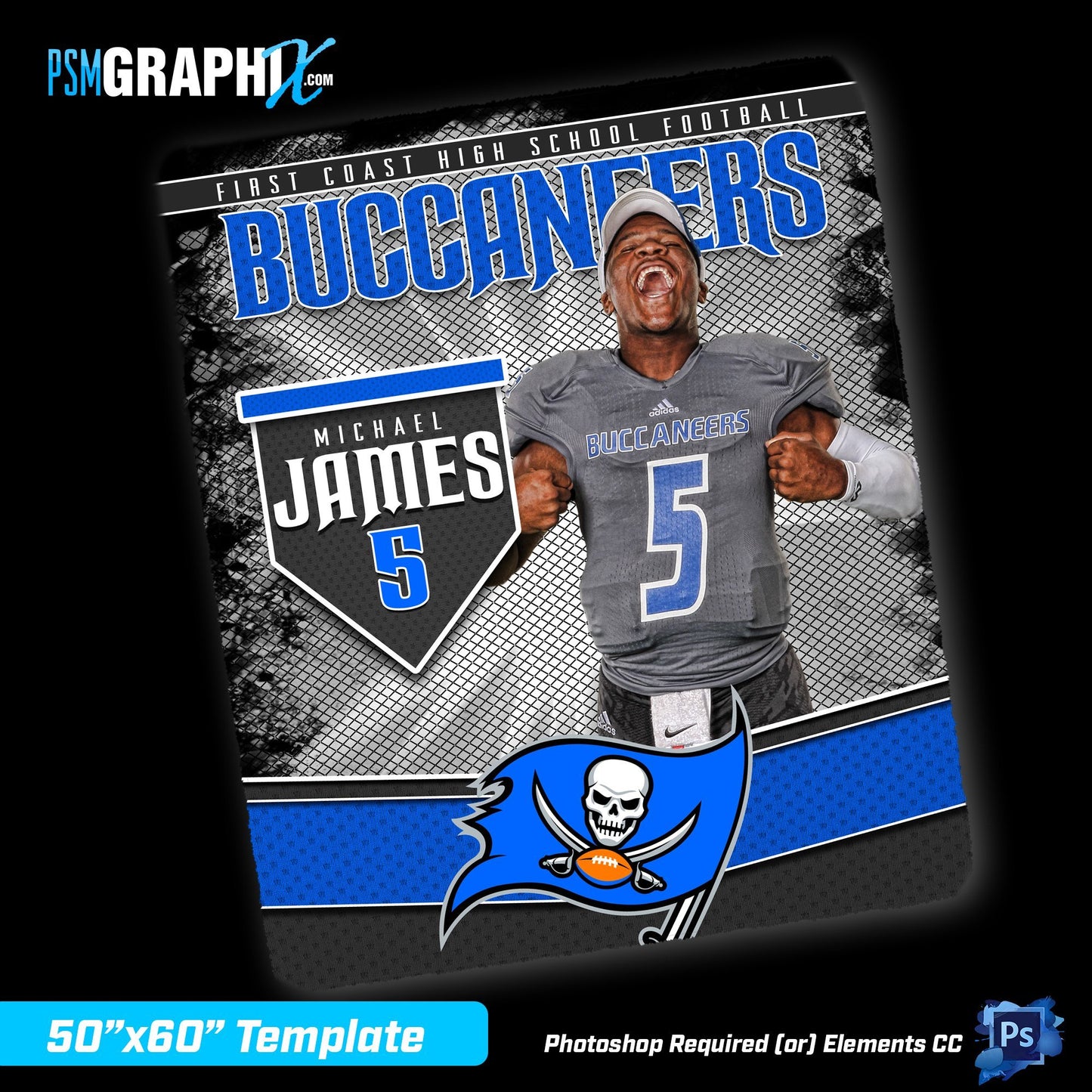 V4 - Grill - 50"x60" Blanket Template-Photoshop Template - PSMGraphix