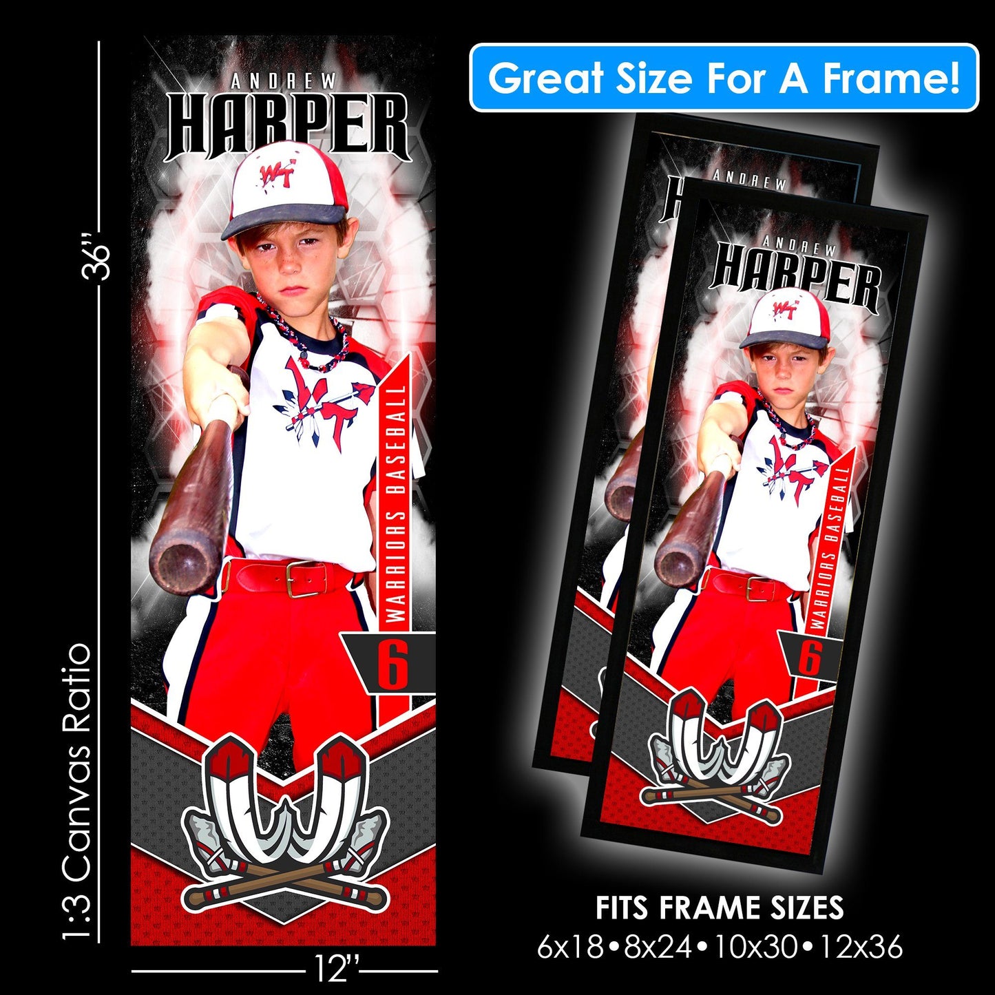 V5 - Horizon - 1:3 Ratio Single Player Poster Template-Photoshop Template - PSMGraphix