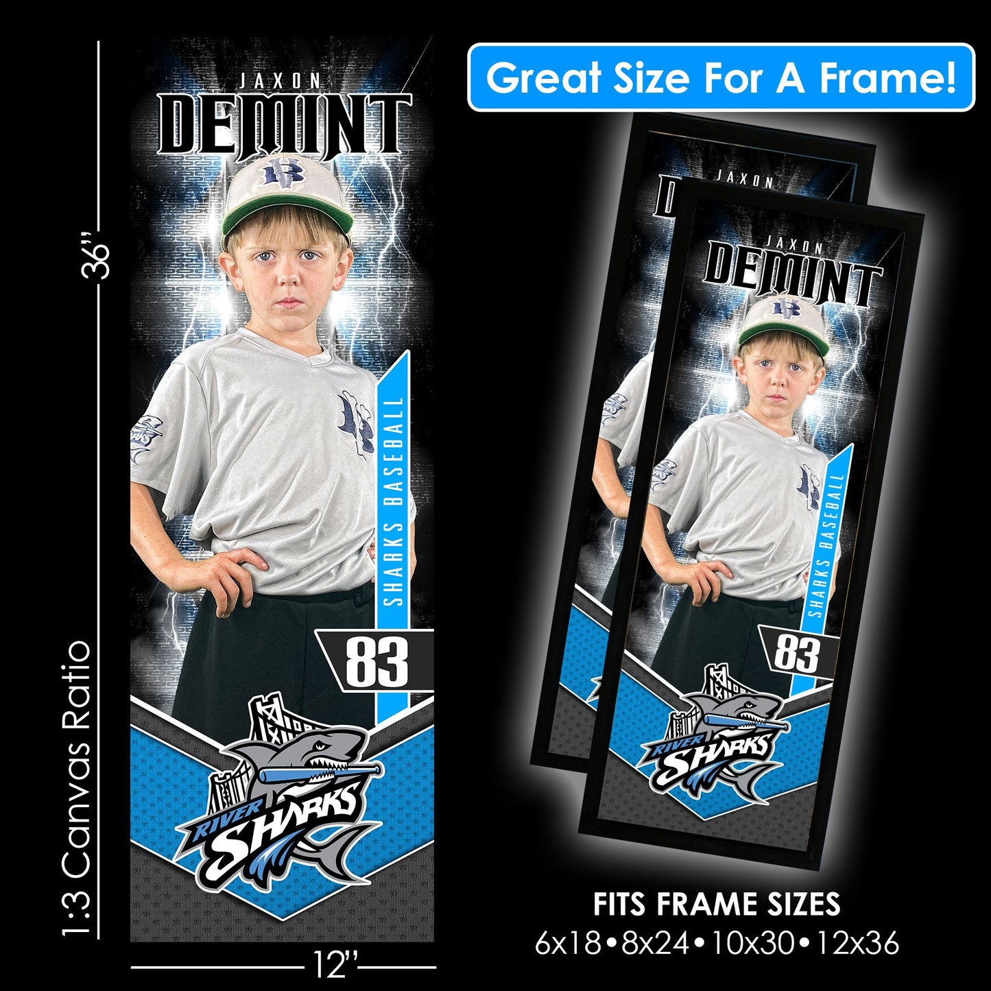 V5 - Spark - 1:3 Ratio Single Player Poster Template-Photoshop Template - PSMGraphix