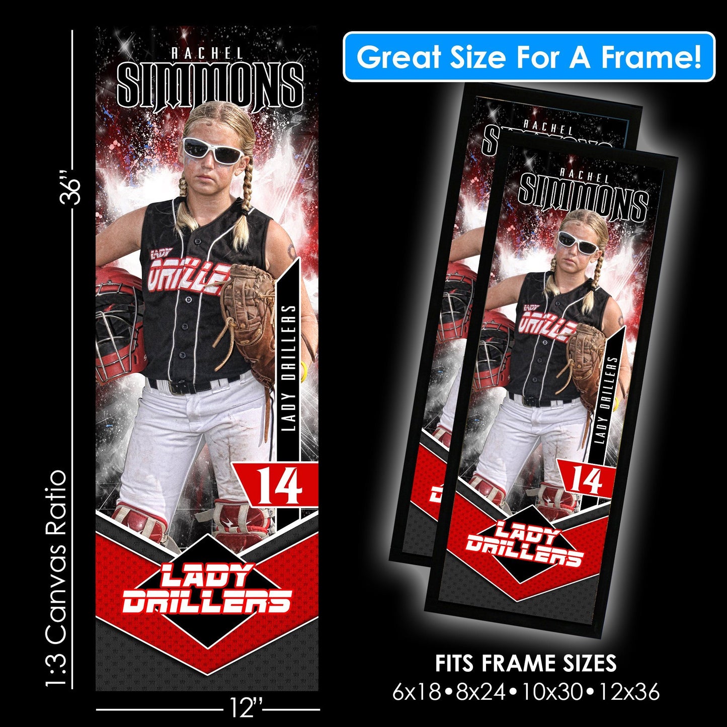 V5 - Starburst - 1:3 Ratio Single Player Poster Template-Photoshop Template - PSMGraphix