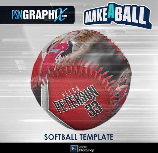 Vapor - V.1 - Softball - Make-A-Ball Photoshop Template-Photoshop Template - PSMGraphix