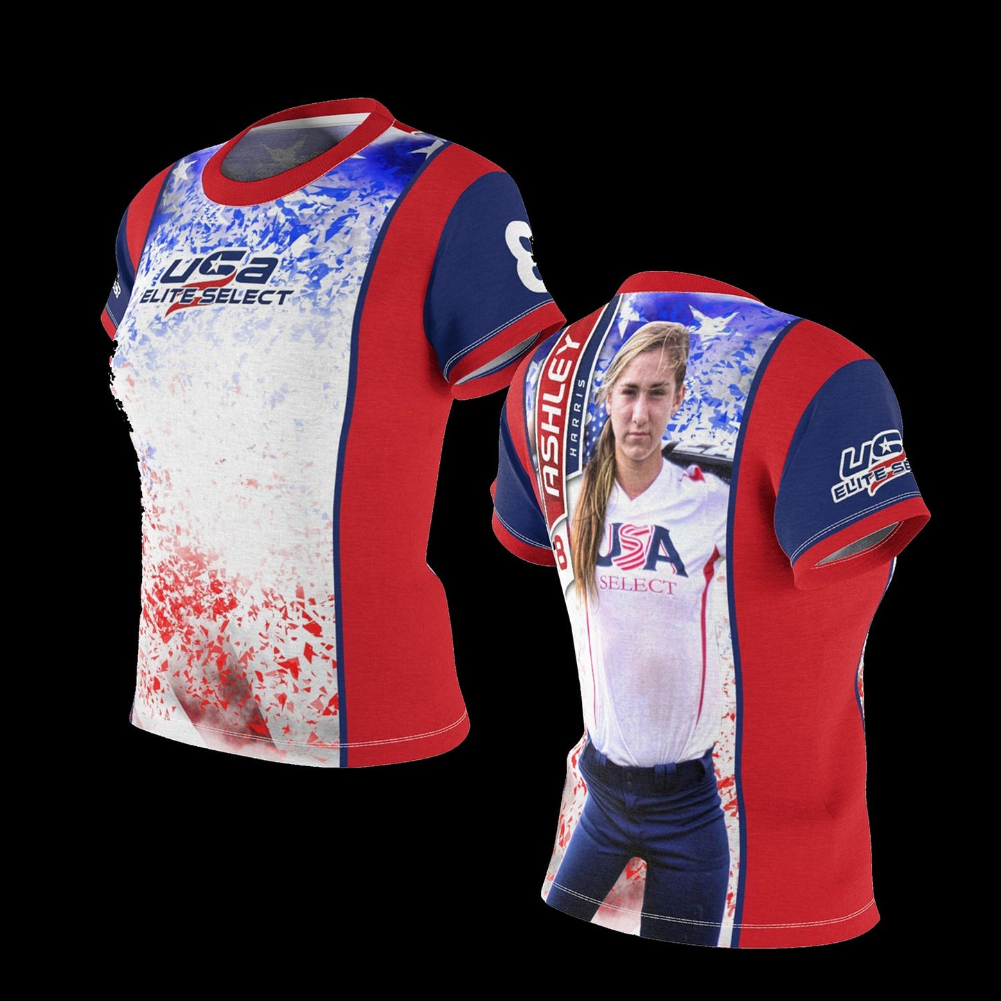 Patriot - Cinema Series - Women's Cut & Sew Shirt Template-Photoshop Template - PSMGraphix